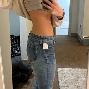 Low rise flare banana republic jeans.